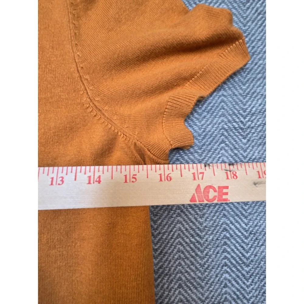 A New Day Burnt Orange Short Sleeve Knit Sweater Crew Neck Top Large